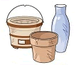 イラスト：花瓶、植木鉢、七輪など