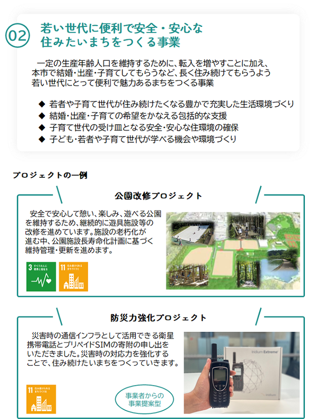 2　若い世代に便利で安全・安心な　住みたいまちをつくる事業