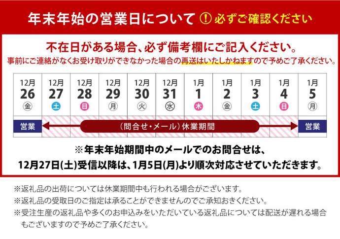 年末営業日について